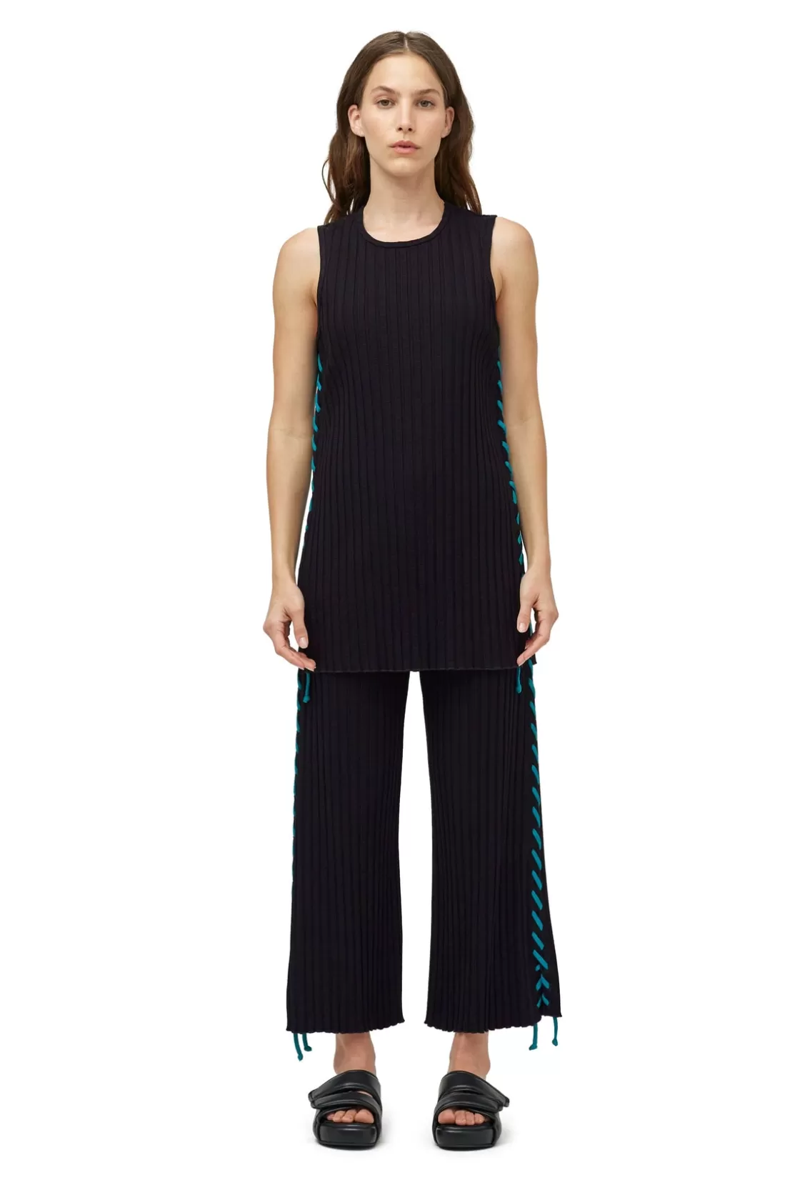 Women Simon Miller Bottoms | Rib Alder Pant With Whip Stitch